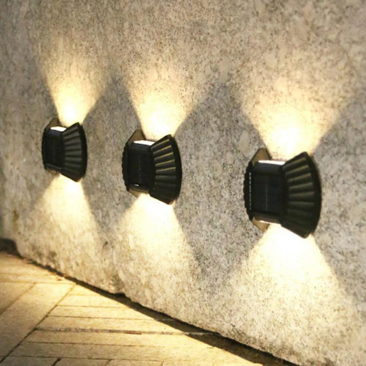 Set 4 lămpi solare pentru perete, iluminare exterior 4000K