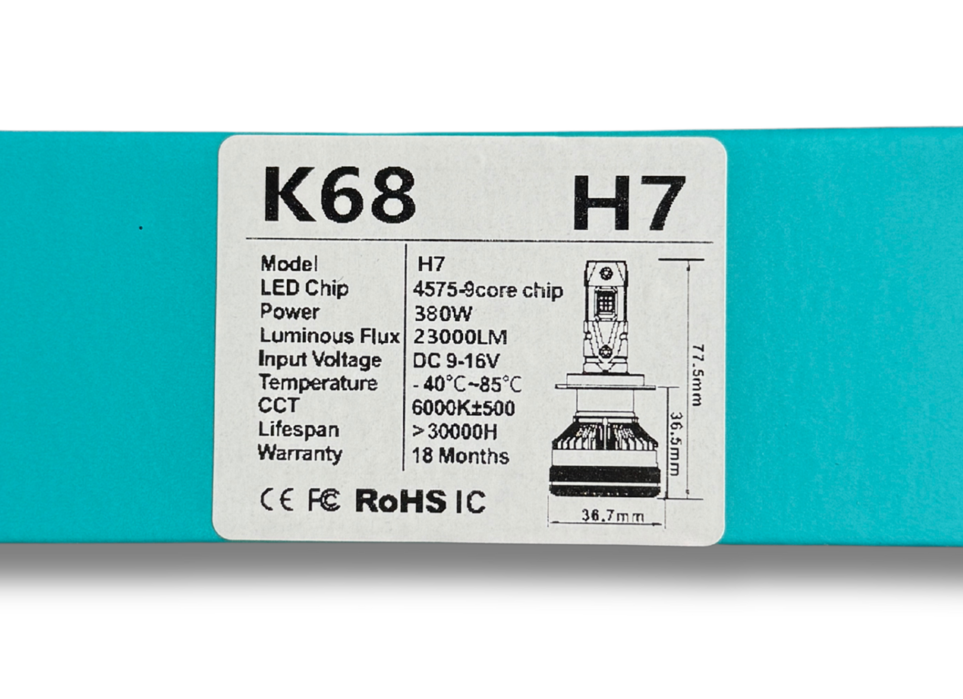 Becuri LED auto H7 380W 23000LM alb rece ultra puternice plug & play