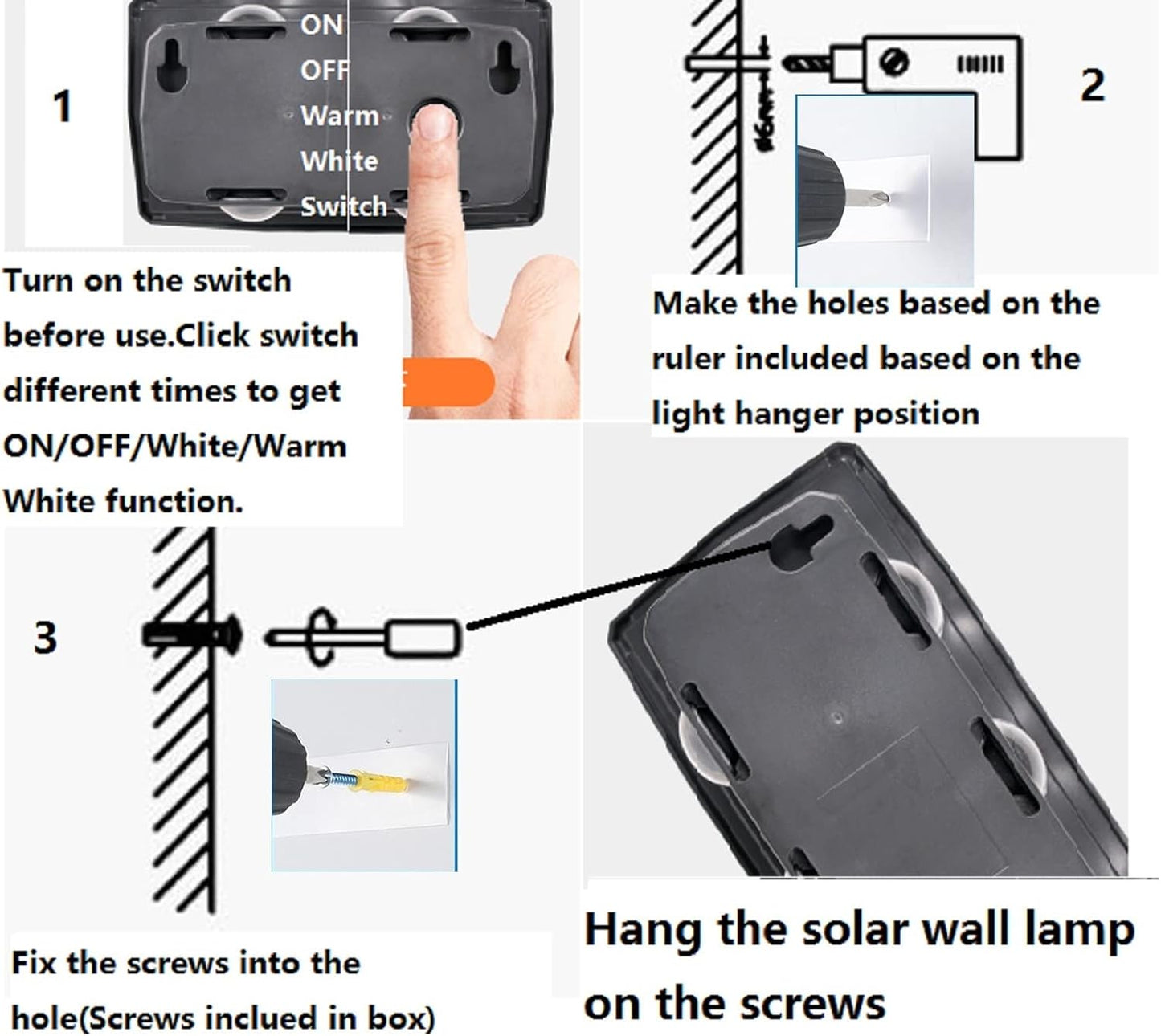 Lumină de perete cu energie solară