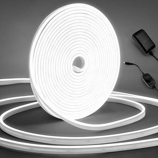 Kit Complet Furtun LED Neon Flex 220V cu Cablu Alimentare – Iluminare Flexibilă și Puternică Alb Rece, Roșu, Alb Cald, Alb Natural, Mov, Albastru, Galben Lămâie