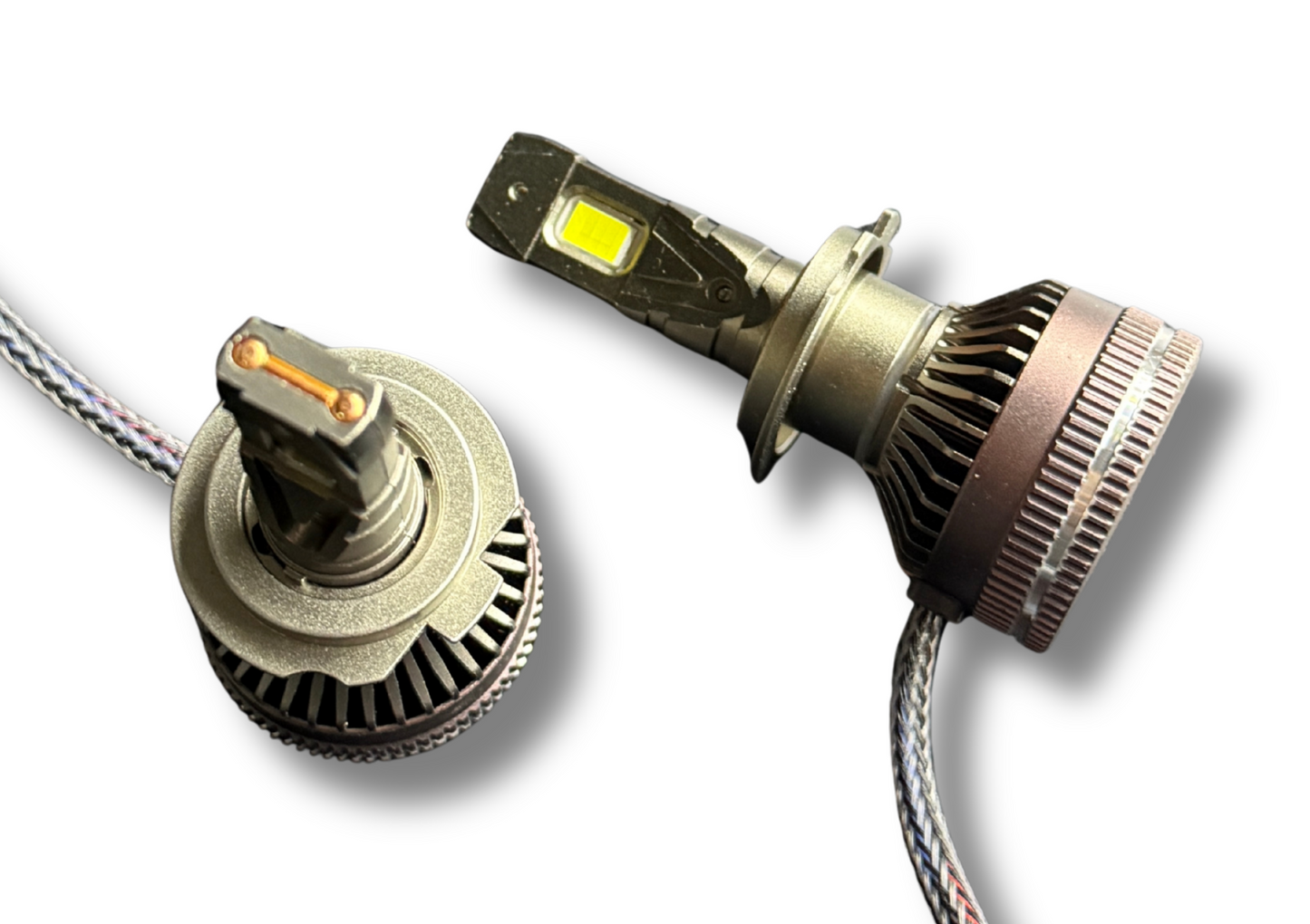 LED auto H7 380W 23000LM alb rece cu ventilator si 3x cupru