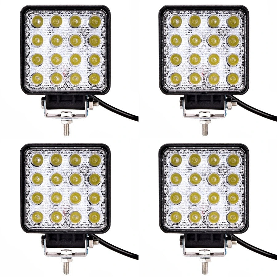 Proiector LED Auto 48W Pătrat 16 LED-uri IP67