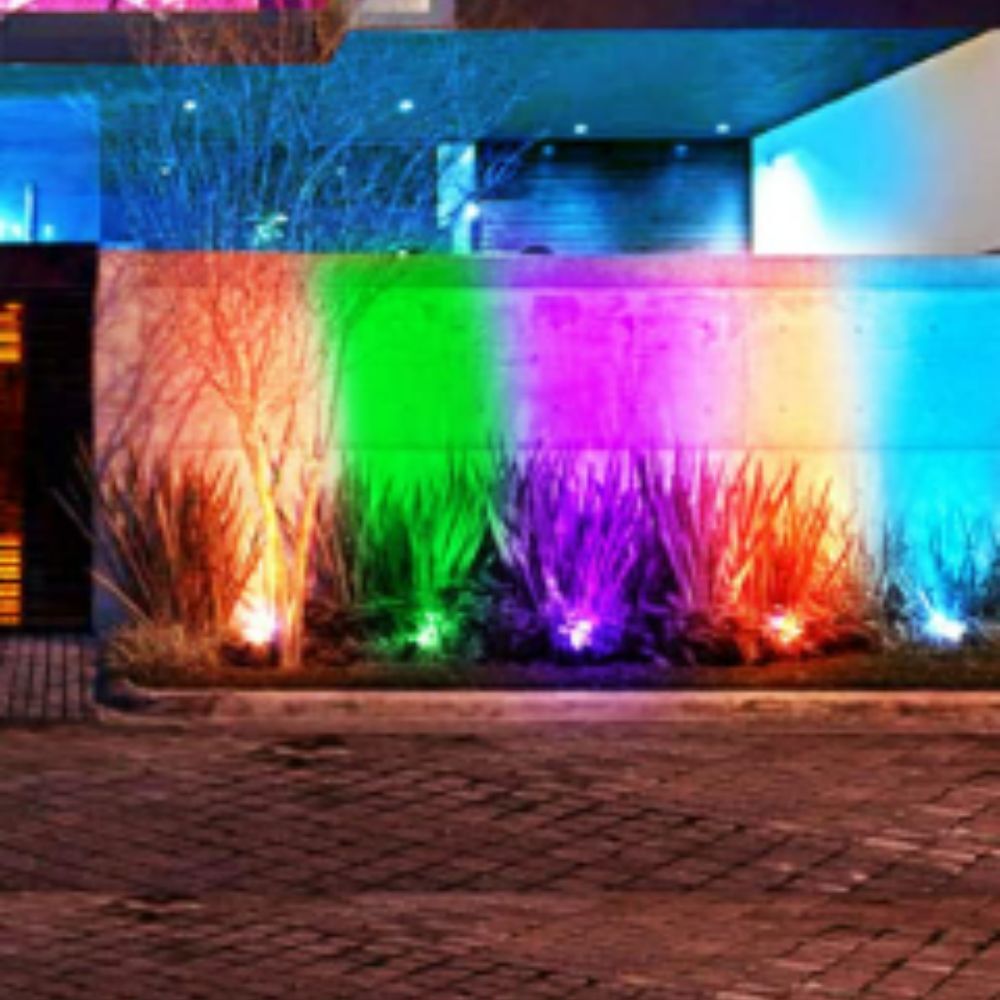 Proiector LED RGB 20W pentru exterior, IP66, 16 culori