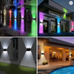 lampă solară RGB LED exterior 8W cu 7 culori
