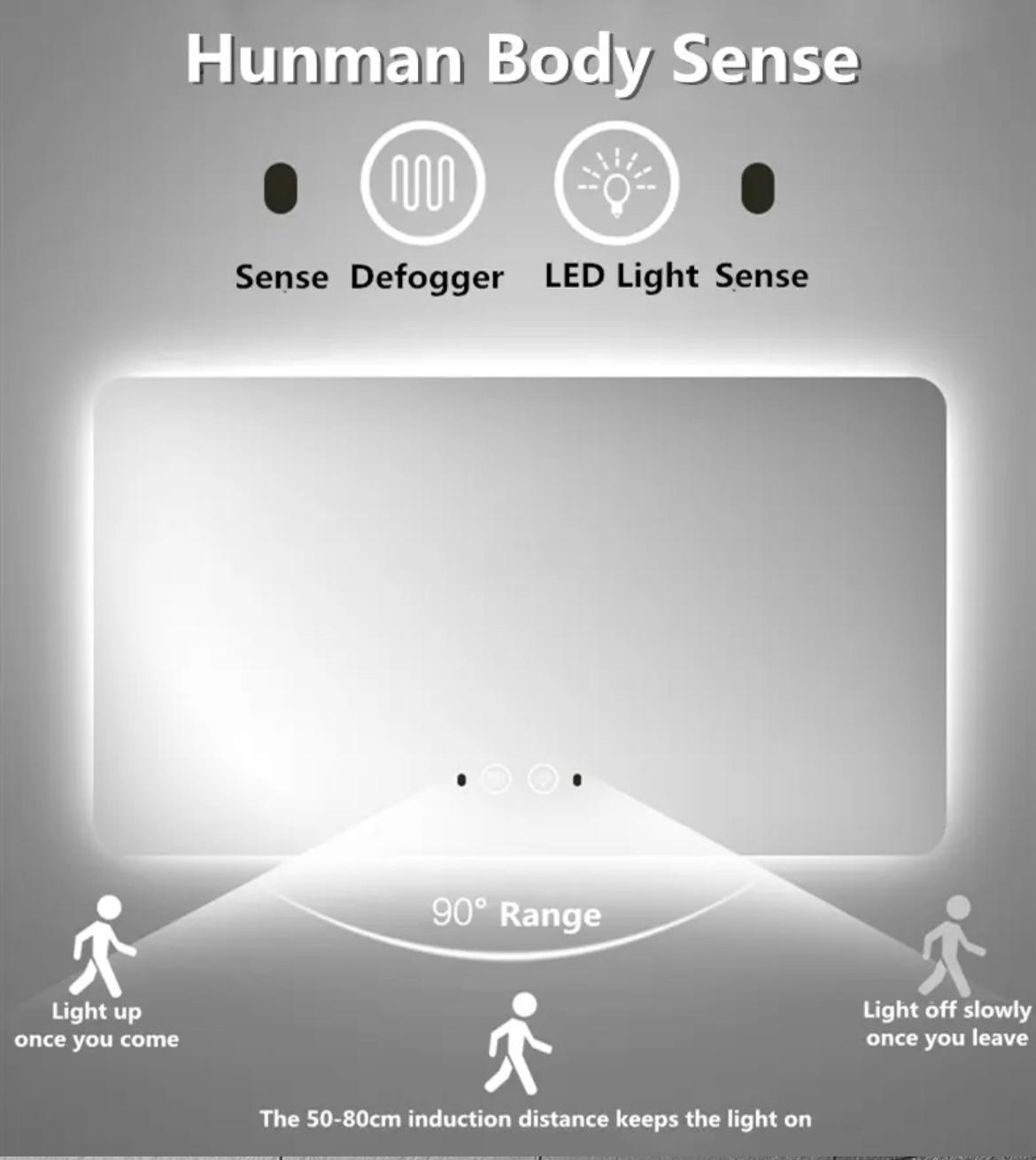 Oglindă LED cu control touch și lumină reglabilă