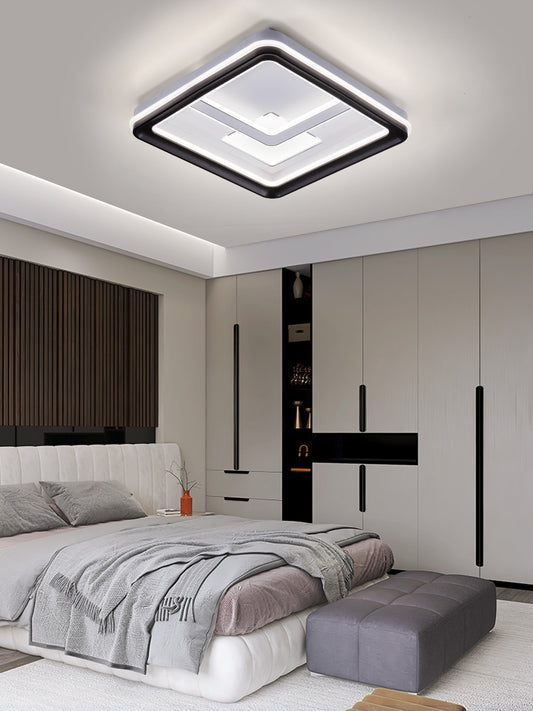 Lustră LED Forme Geometrice 200W cu telecomandă și lumini reglabile