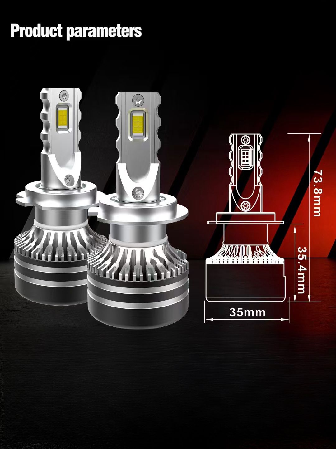 Set 2 Becuri LED Auto H7 H1 H11 H4 CANBUS – 175W, 24000 Lumeni, Alb Rece 6000K