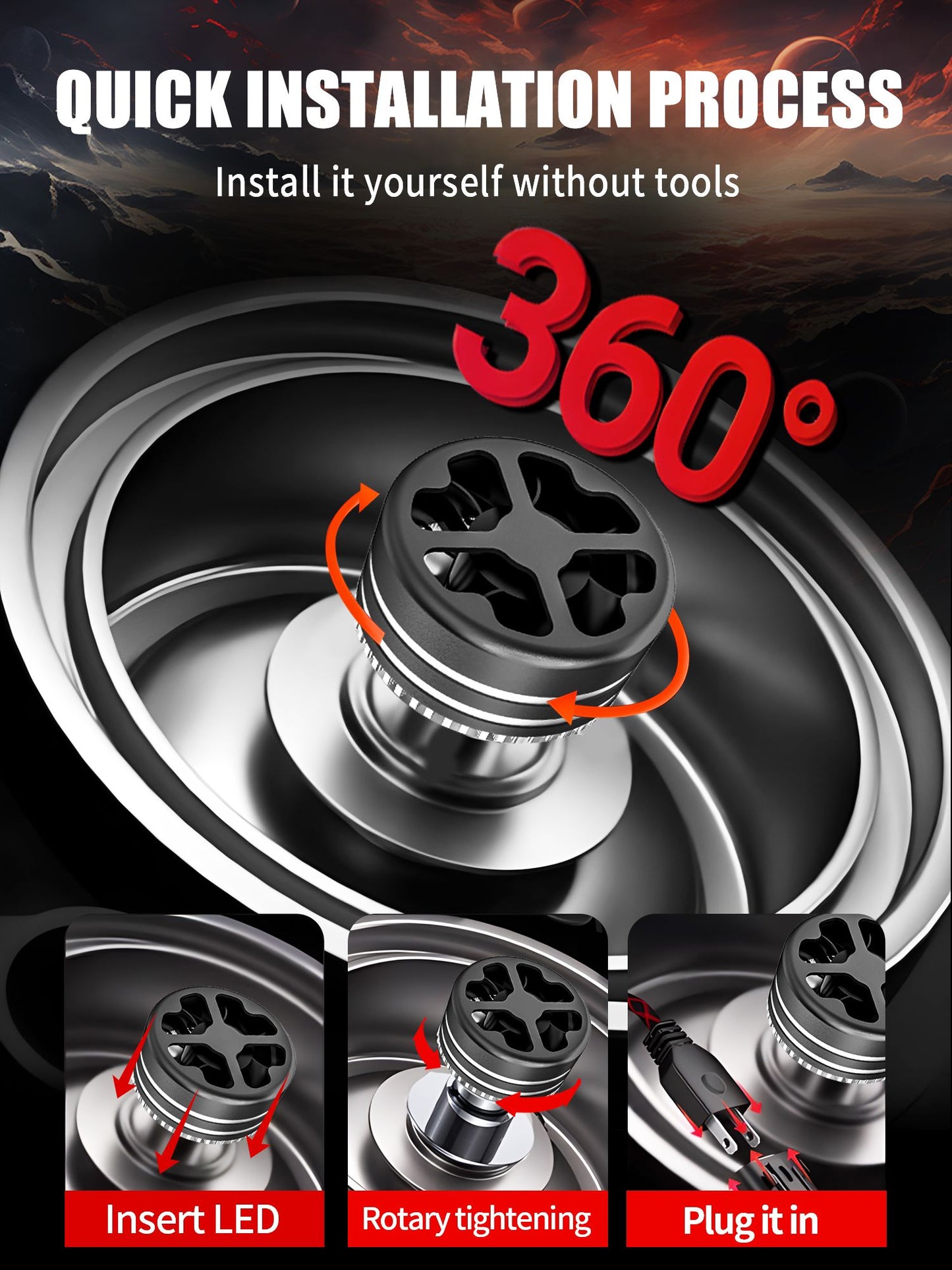 Set 2 Becuri LED Auto H7 H1 H11 H4 CANBUS – 175W, 24000 Lumeni, Alb Rece 6000K