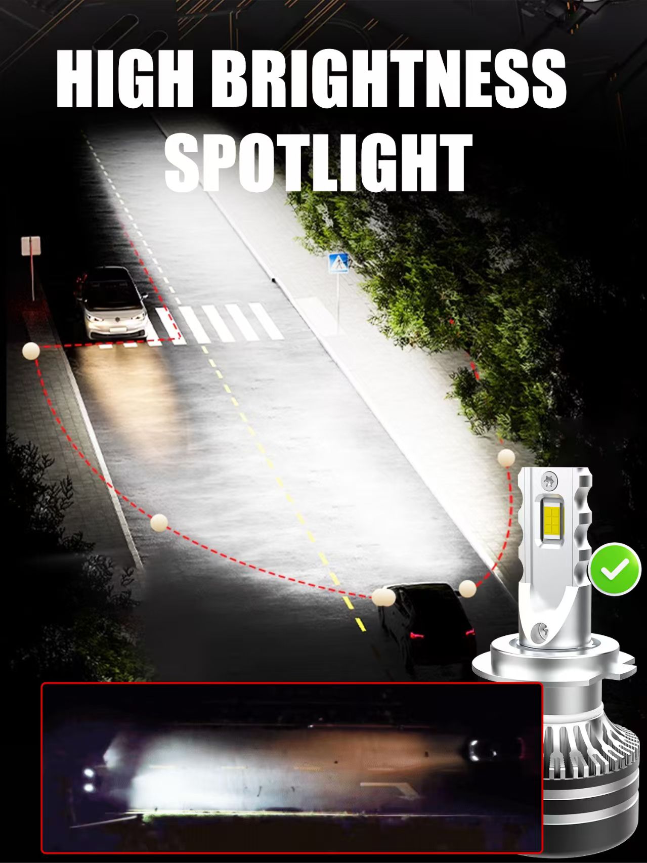 Set 2 Becuri LED Auto H7 H1 H11 H4 CANBUS – 175W, 24000 Lumeni, Alb Rece 6000K