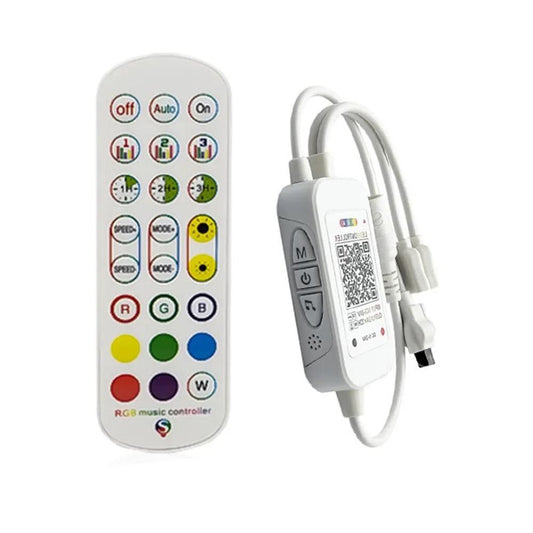 Controler Profesional LED RGB Digital 12-24V cu Aplicație și Telecomandă