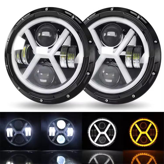 lupa led far auto 95w 10000lm 7 inch