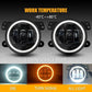 Proiectoare LED ceață auto 3.5 inch cu Angel Eyes alb și galben – vedere frontală