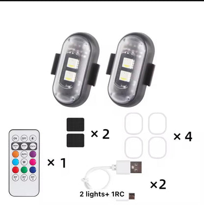 Lampă LED Auto Moto cu 8 Culori, Control de la Distanță și Funcție Anticoliziune