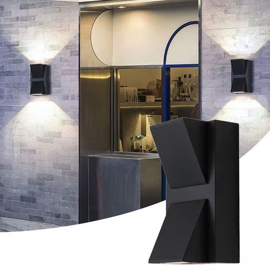 lampă-led-exterior-neagră-6w-alb-cald-sus-jos