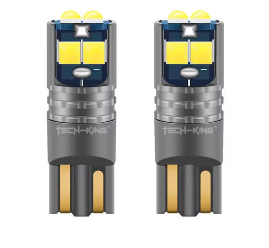 Set 2 becuri LED T10 3030 6 SMD Alb Rece 6500K CANBUS 12-24V