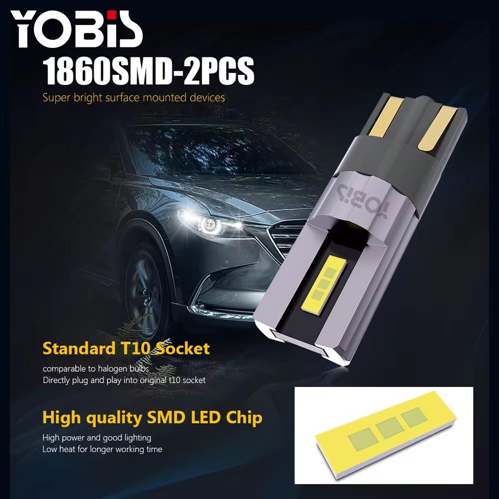 Becuri LED T10 1860 2 SMD Alb Rece 6500K pentru mașină