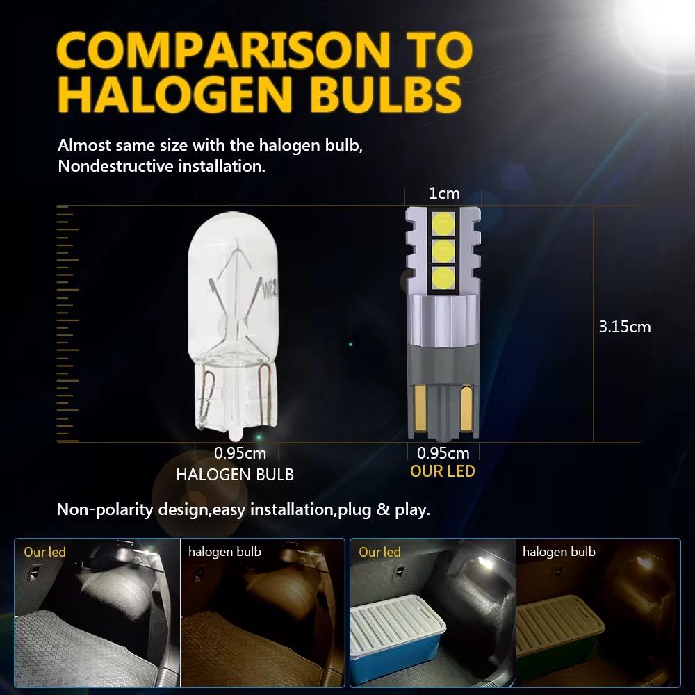 Becuri LED T10 3030 6 SMD Alb Rece 6500K pentru mașină