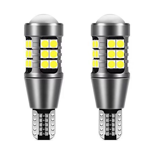 Set 2 becuri LED T15 3030 27 SMD Alb Rece 6500K CANBUS