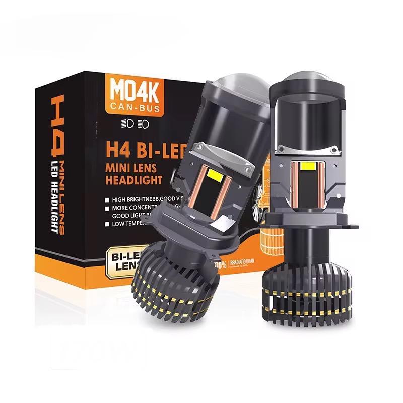 Set 2x Becuri LED H4 Canbus - 160W, 6.000K, 28.000LM/set cu Lupa - Doua Faze