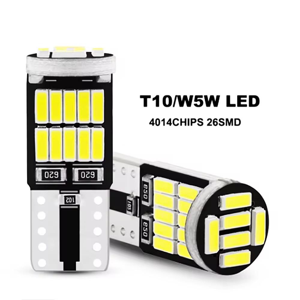t10 w5w bec led interior auto alb rece