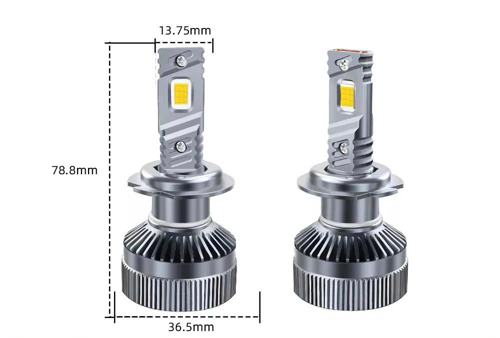 Set LED H7 auto 380W 23000LM ventilator + 3x cupru fara erori