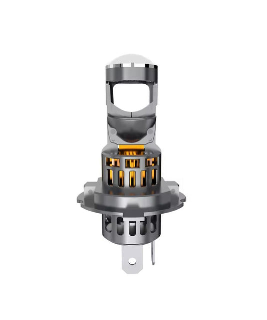 becuri led auto h4 cu lupa canbus ventilator 200w 23000lm lumina alba 6000k