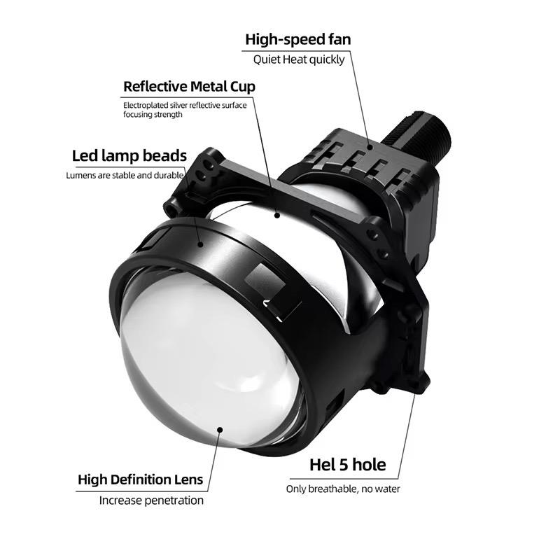proiector far auto led 3 inch faza scurta lunga lumina puternica