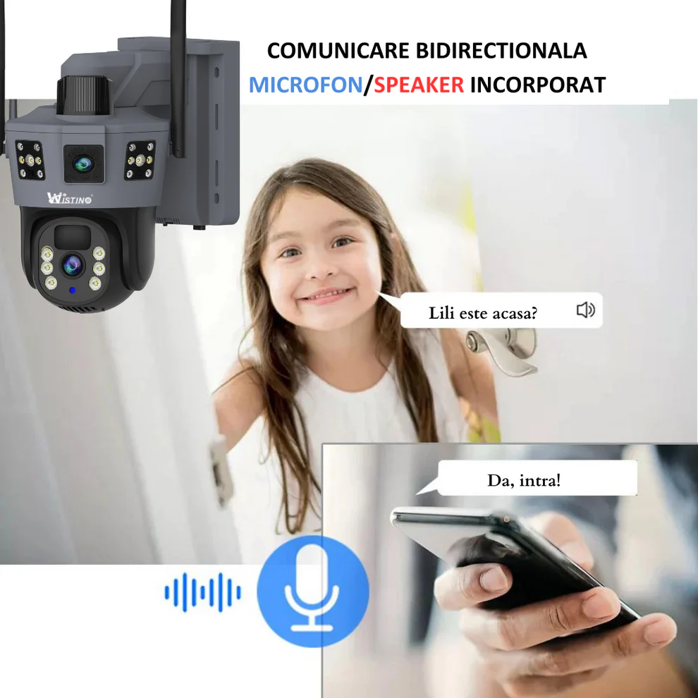camera video supraveghere solara full hd detectare umana ai