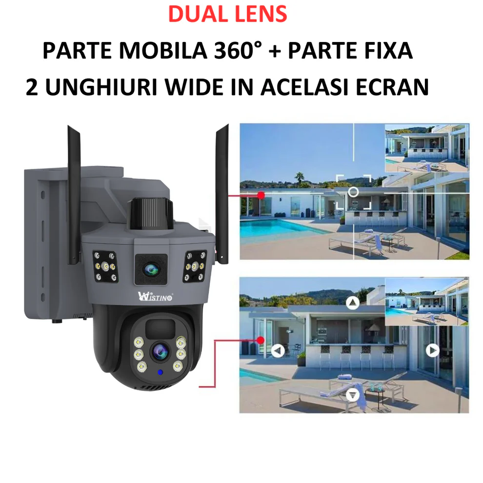camera solara 4g zoom optic 10x vedere nocturna color