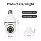 Cameră Supraveghere WiFi 360° Tip Bec E27, Full HD, Viziune Nocturnă Color și Senzor Mișcare – Siguranță Inteligentă pentru Interior și Exterior