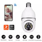 Cameră Supraveghere WiFi 360° Tip Bec E27, Full HD, Viziune Nocturnă Color și Senzor Mișcare – Siguranță Inteligentă pentru Interior și Exterior