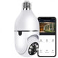 Cameră Supraveghere WiFi 360° Tip Bec E27, Full HD, Viziune Nocturnă Color și Senzor Mișcare – Siguranță Inteligentă pentru Interior și Exterior