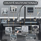 chiuvetă inox bucătărie cu afișaj digital temperatură apă