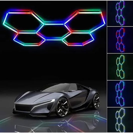 Aplica LED Hexagonală HoneyComb RGB Smart 43W cu Telecomandă