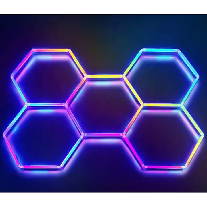 Iluminat LED Hexagonal RGB cu Telecomandă, 4700 lumeni