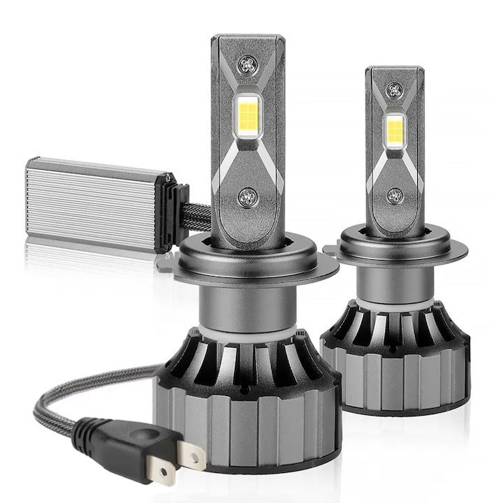 becuri led auto h7 h1 h4 h11 canbus 120w 12000 lumeni alb rece
