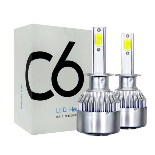 Bec LED H3 C6, lumina alb-rece