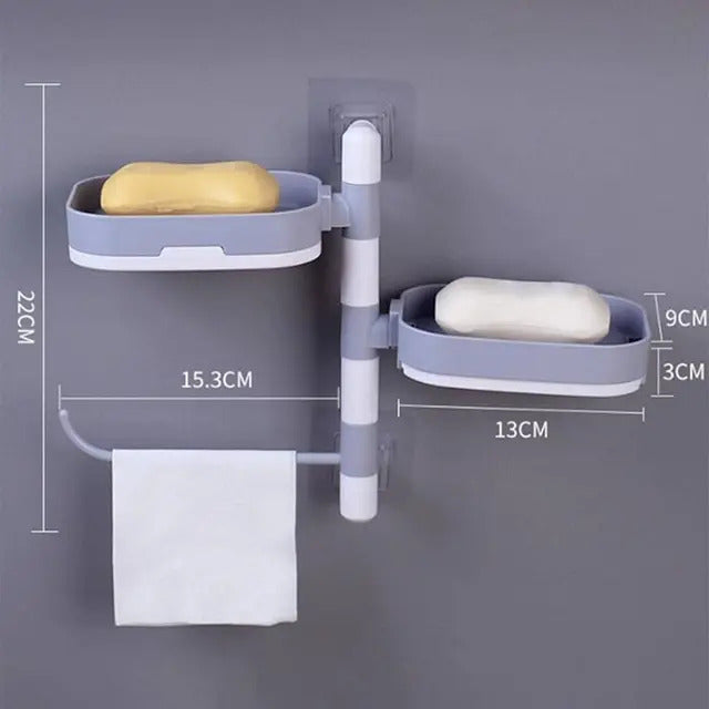 Organizator rotativ multifunctional pentru cosmetice, periute si accesorii baie