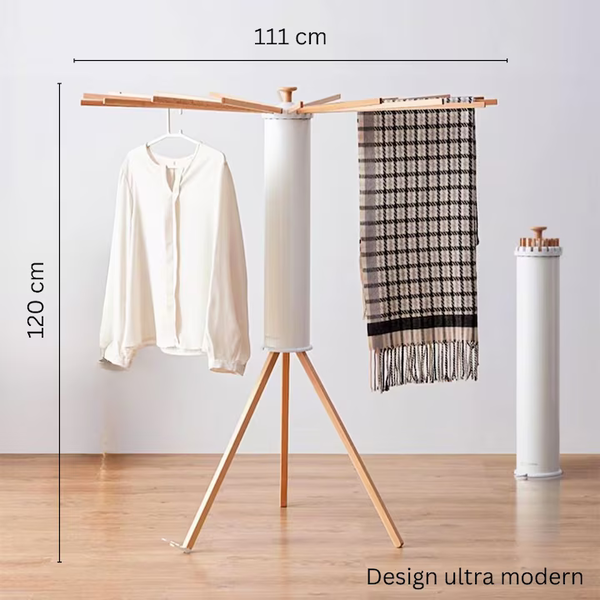Uscator rufe reglabil din lemn – ideal pentru balcon, baie sau dressing